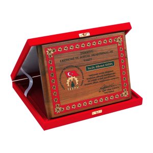 Türkiye Ekonomi ve Sosyal Araştırmalar Vakfı Ahşap Plaket